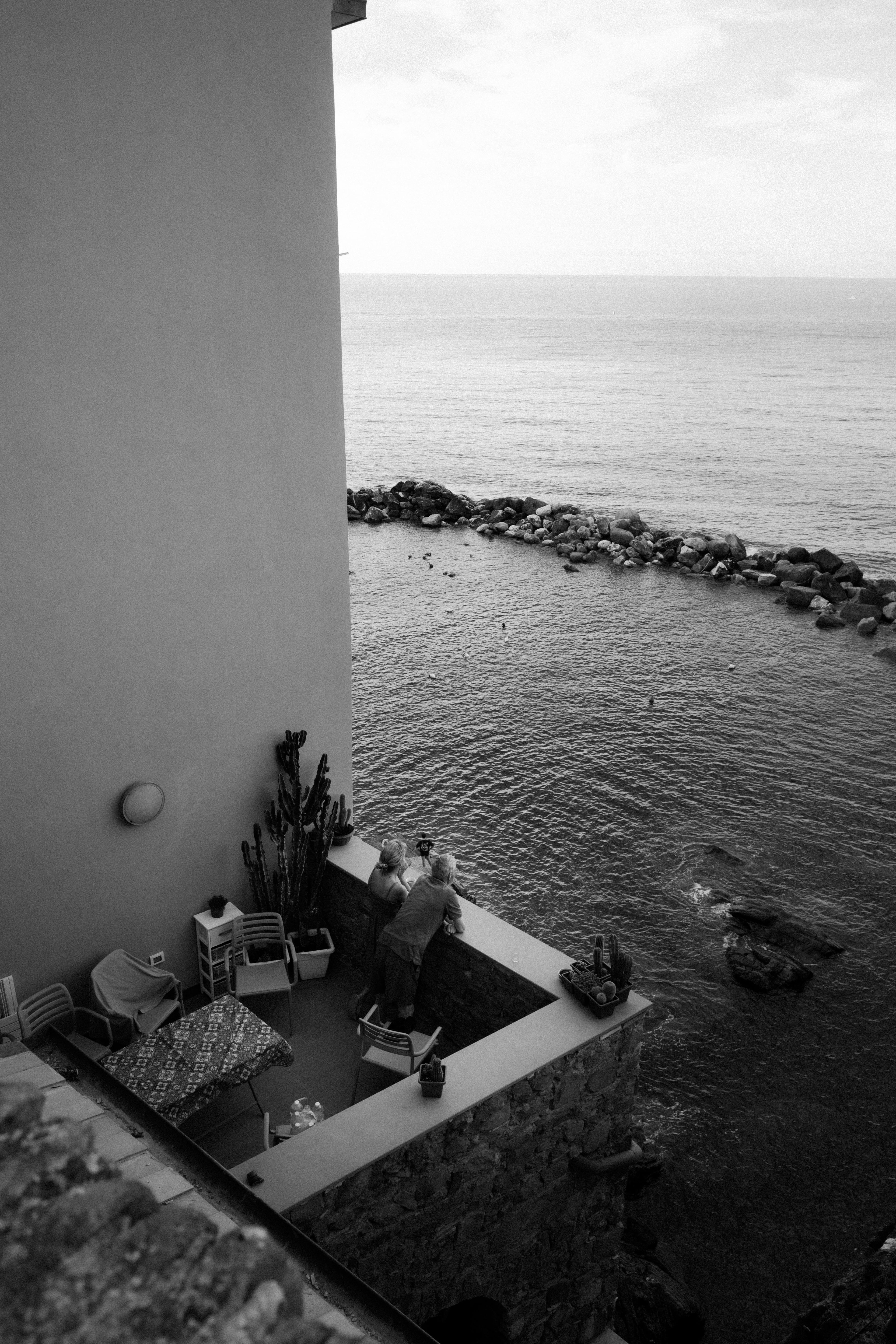 Seaside terrace overlooking the ocean